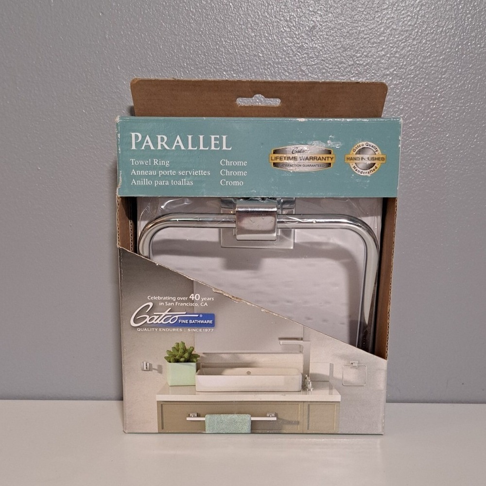 Gatco Parallel‎ Towel Ring Chrome No Hardware
